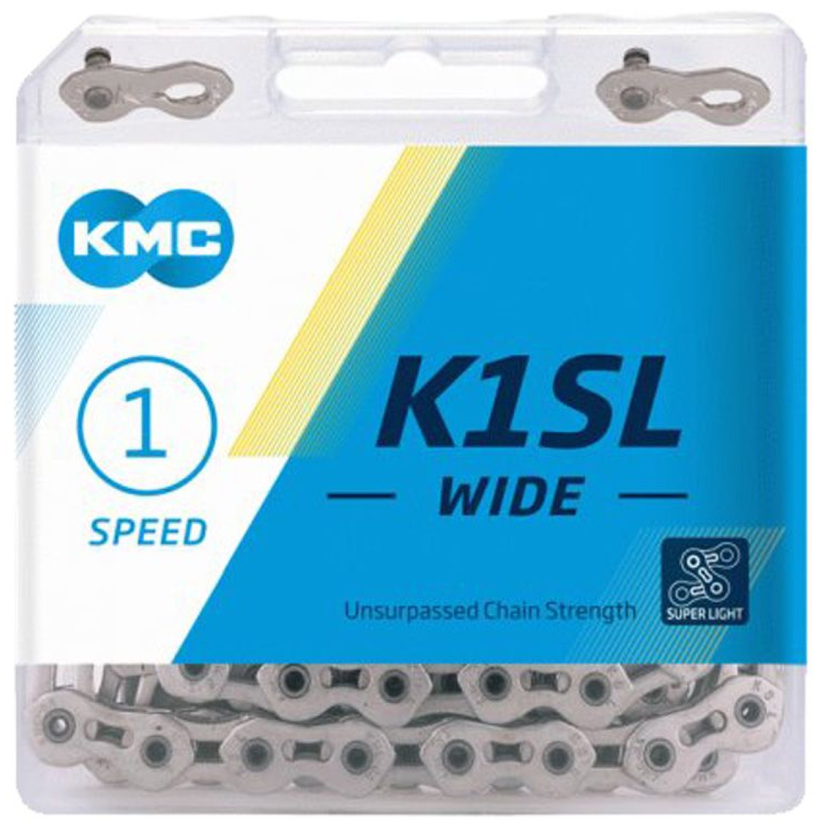 KMC K1SL Wide grandinė / 1 pavaros / Silver