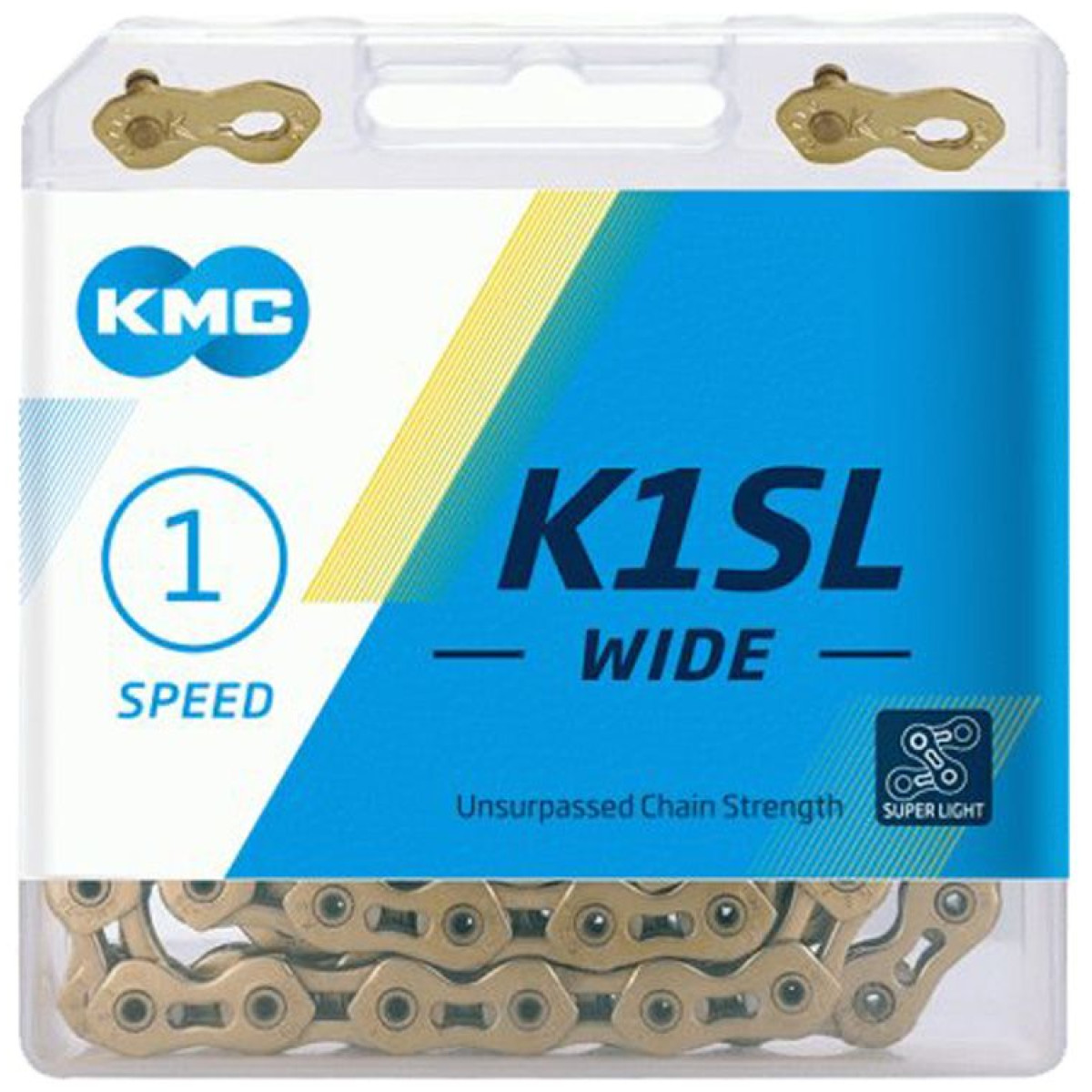 KMC K1SL Wide Ti-N grandinė / 1 pavaros / Gold