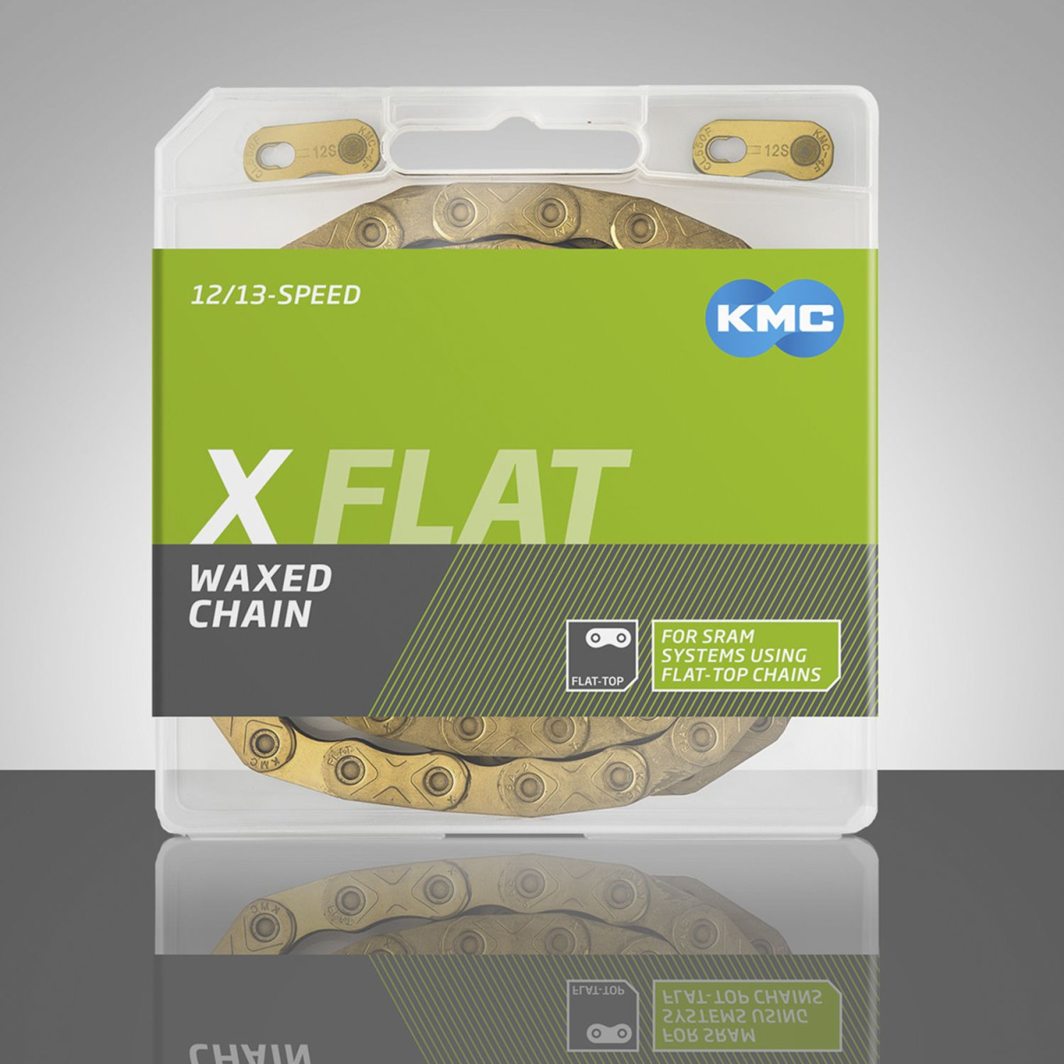 KMC X Flat Ti-N Waxed Chain | 12/13-speed | Gold