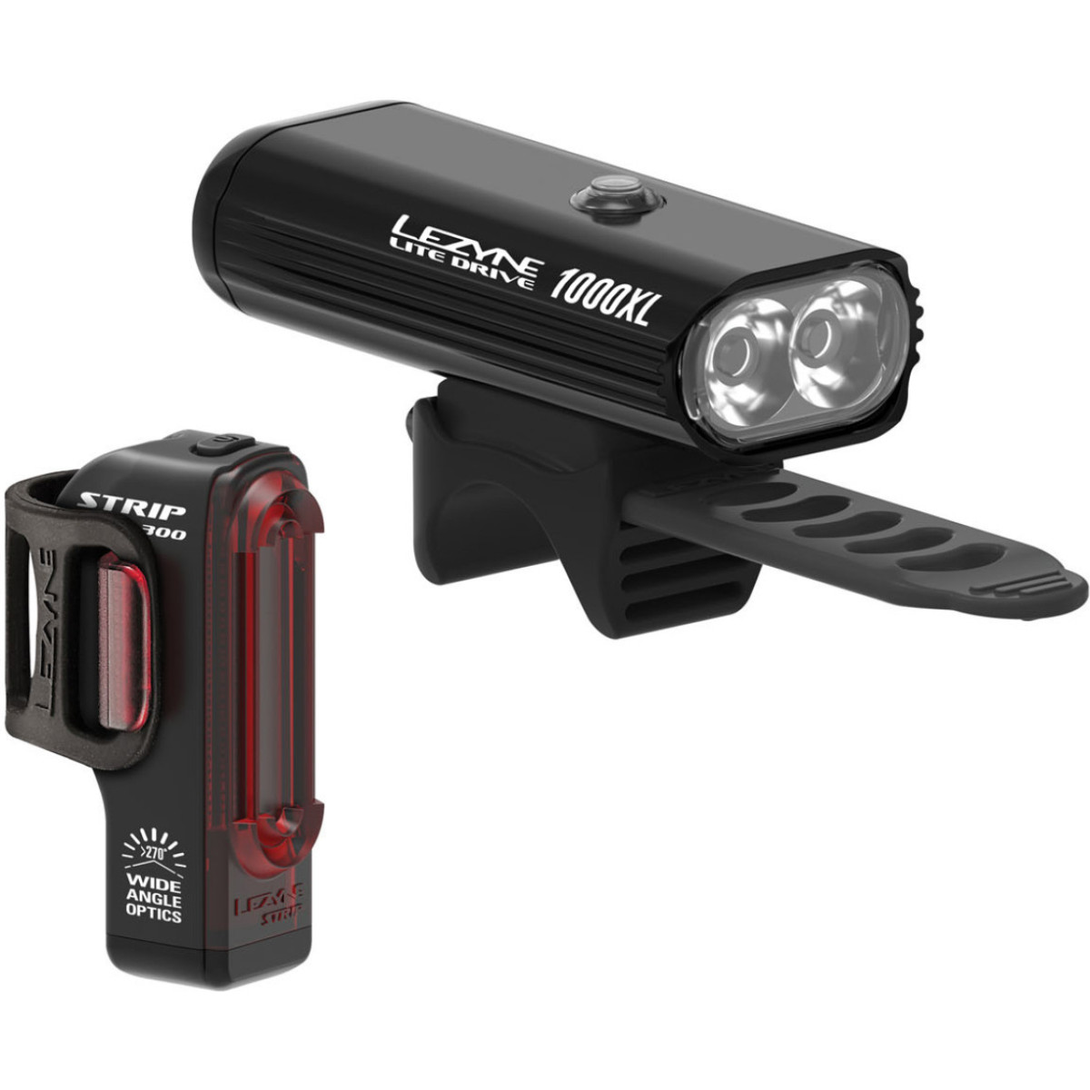 Lezyne Lite Drive 1000XL + Strip Pro Bike Light Set Lezyne Lite Drive 1000XL + Strip Pro Bike Light Set