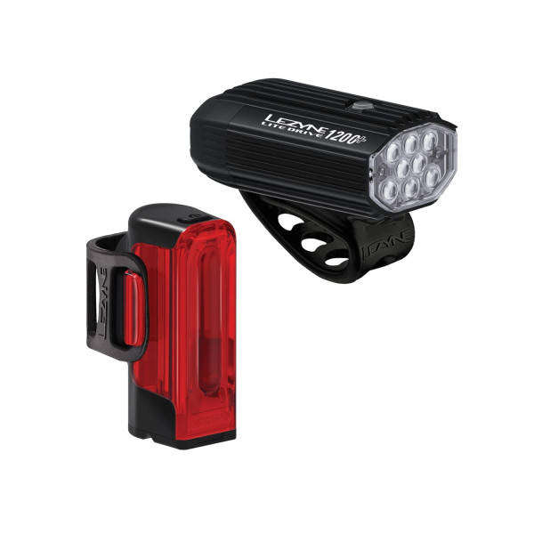 Lezyne Lite Drive 1200+ | Stripe Drive Pro 400+ Bike Light Set