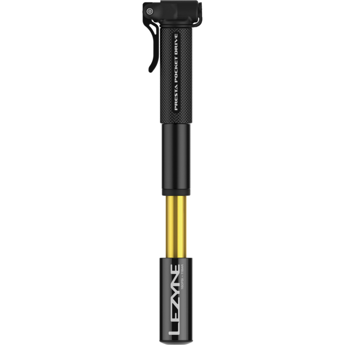 Lezyne Presta Pocket Drive rankinė pompa | Black Lezyne Presta Pocket Drive rankinė pompa | Black