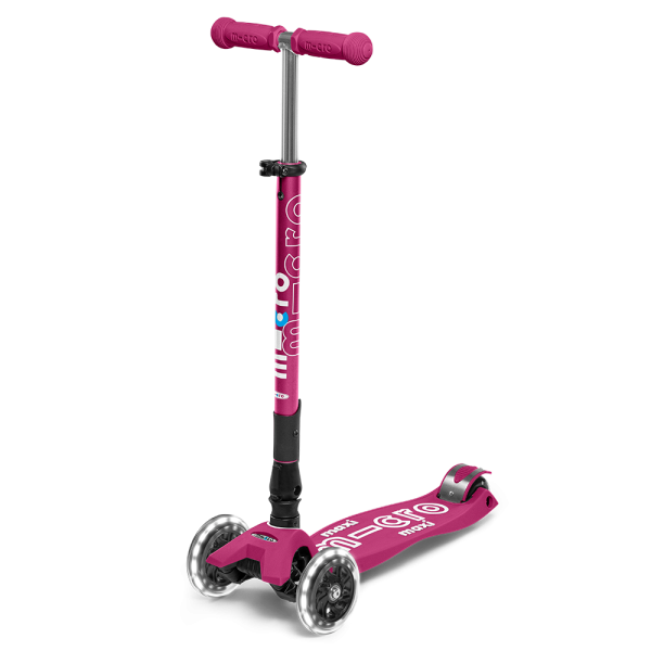Maxi Micro Deluxe LED Foldable Scooter | Berry Red