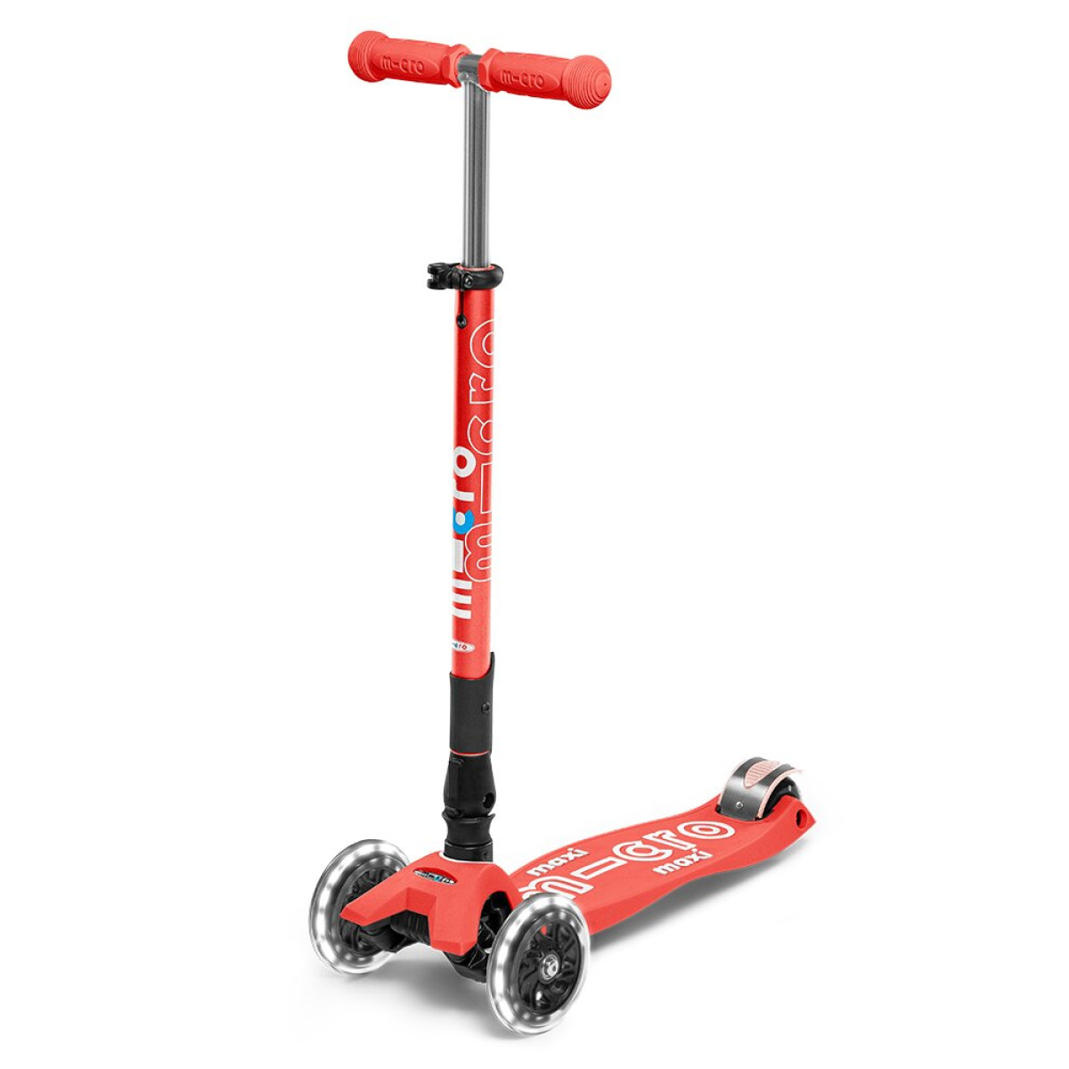 Maxi Micro Deluxe LED Foldable Scooter | Bright Coral