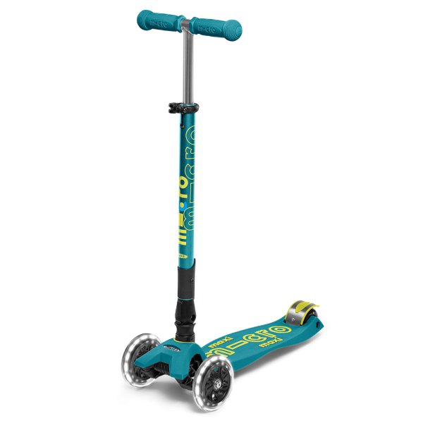 Maxi Micro Deluxe LED Foldable Scooter | Petrol Green