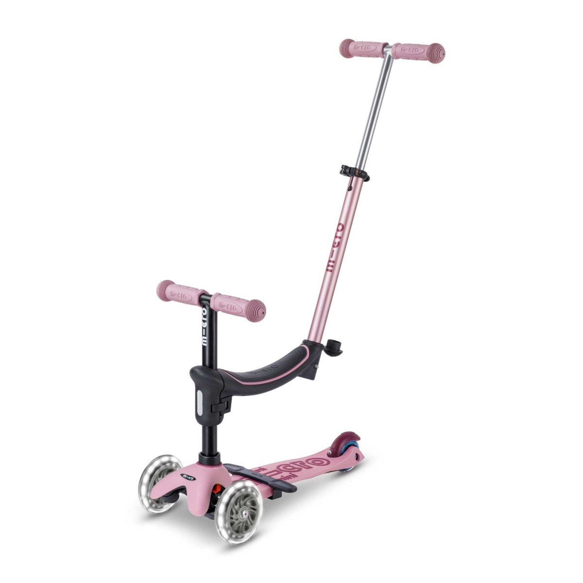 Micro Mini2Grow 2 Deluxe LED paspirtukas | Dusty Rose