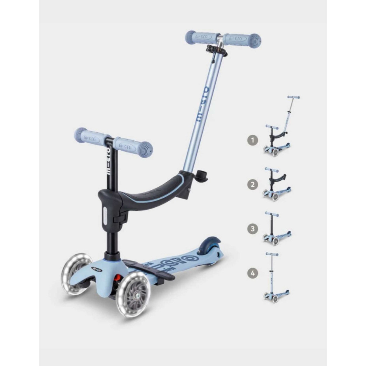 Micro Mini2Grow 2 Deluxe LED Scooter | Ocean Slate