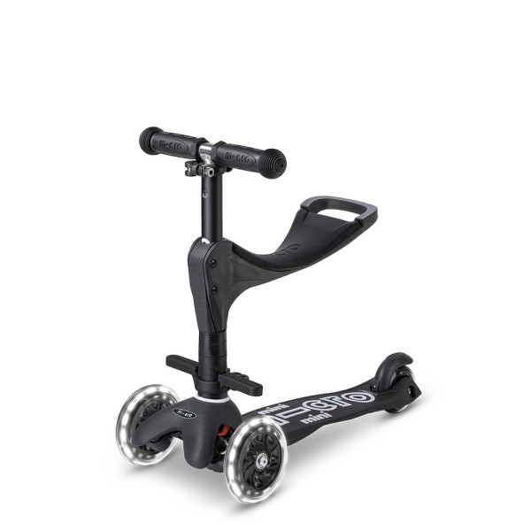 Mini Micro 3in1 Deluxe ECO LED Scooter | Black