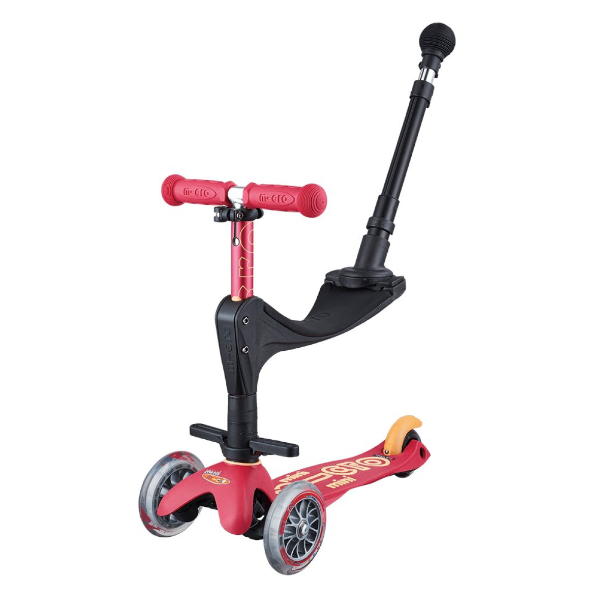 Mini Micro 3in1 Deluxe Plus Scooter | Ruby Red Mini Micro 3in1 Deluxe Plus Scooter | Ruby Red