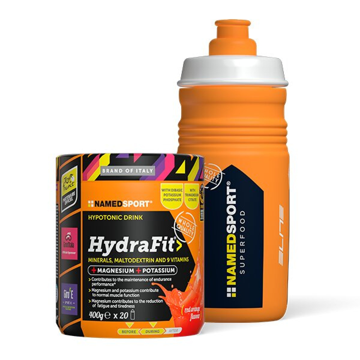 NamedSport Hydrafit elektrolitai 400 g + Gertuvė 550ml NamedSport Hydrafit elektrolitai 400 g + Gertuvė 550ml