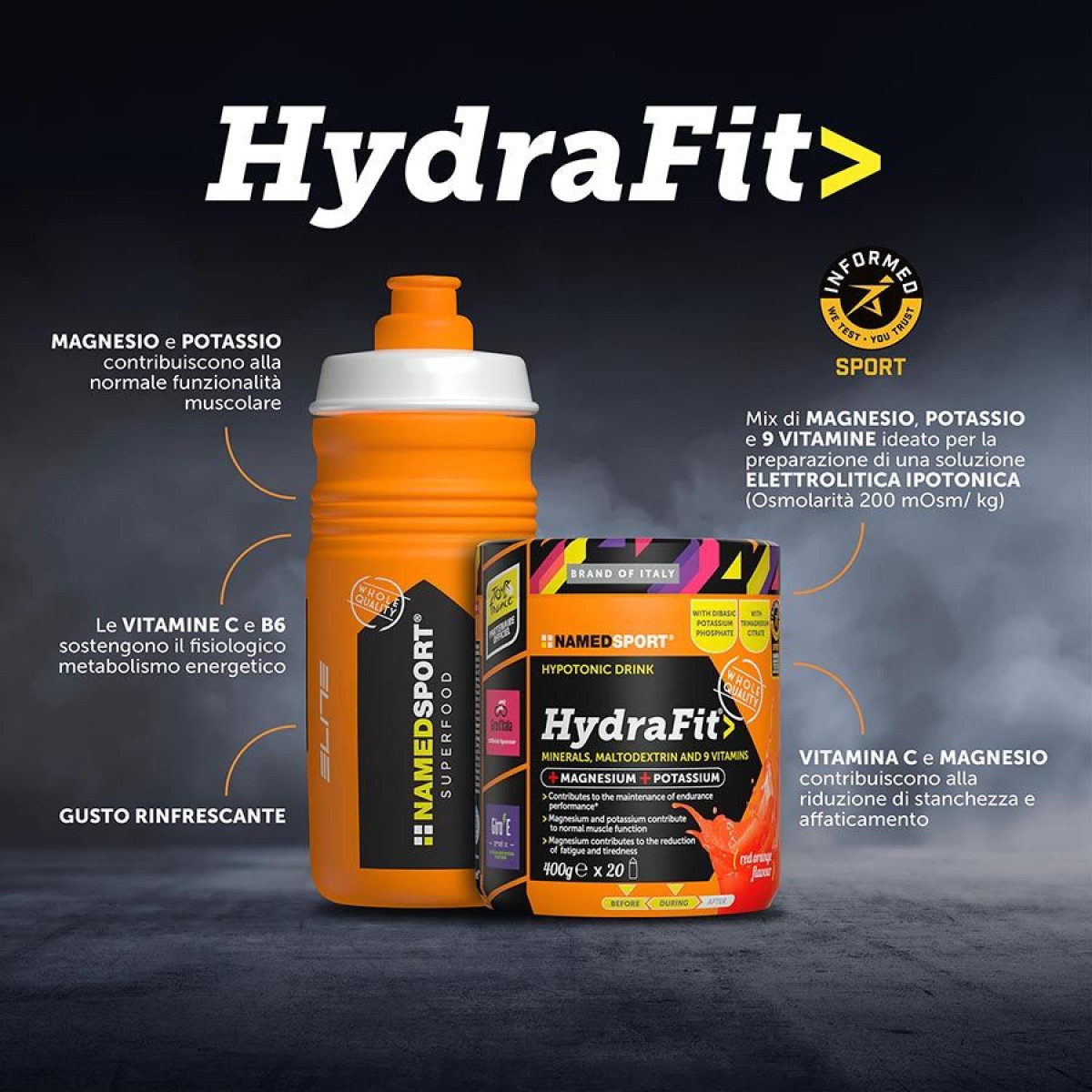 NamedSport Hydrafit elektrolitų gėrimas | 400 g