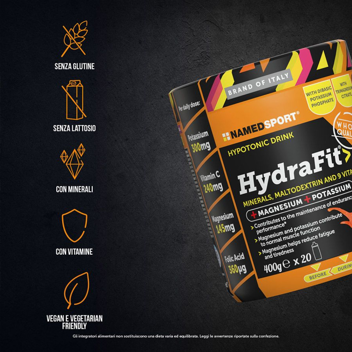 NamedSport Hydrafit elektrolitų gėrimas | 400 g