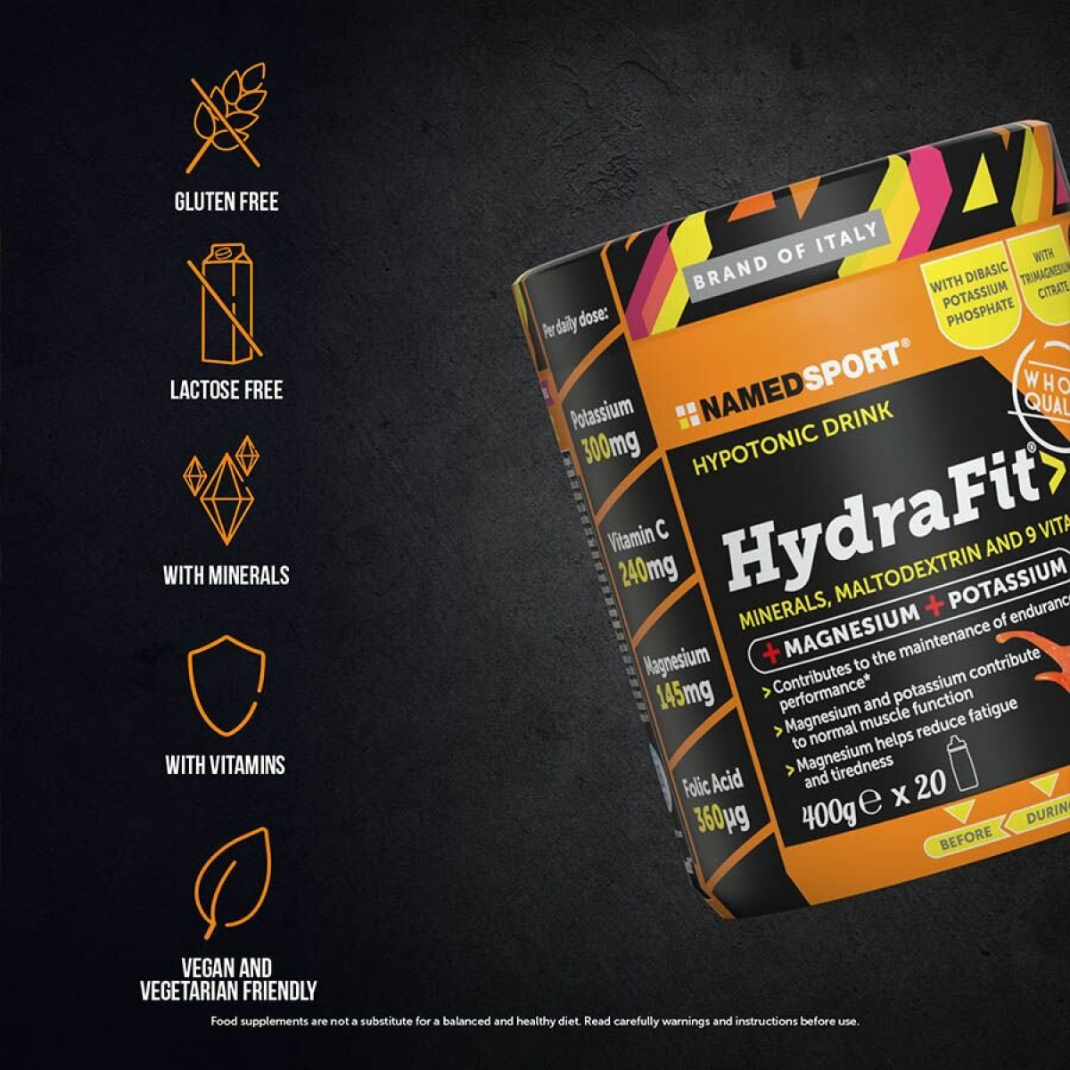 NamedSport Hydrafit Electrolyte Drink | 400 g | Red Orange NamedSport Hydrafit Electrolyte Drink | 400 g | Red Orange