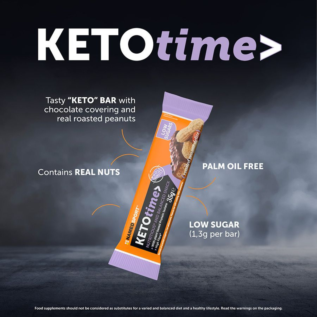 NamedSport KETOtime batonėlis | 35 g | Roasted Peanut Delice