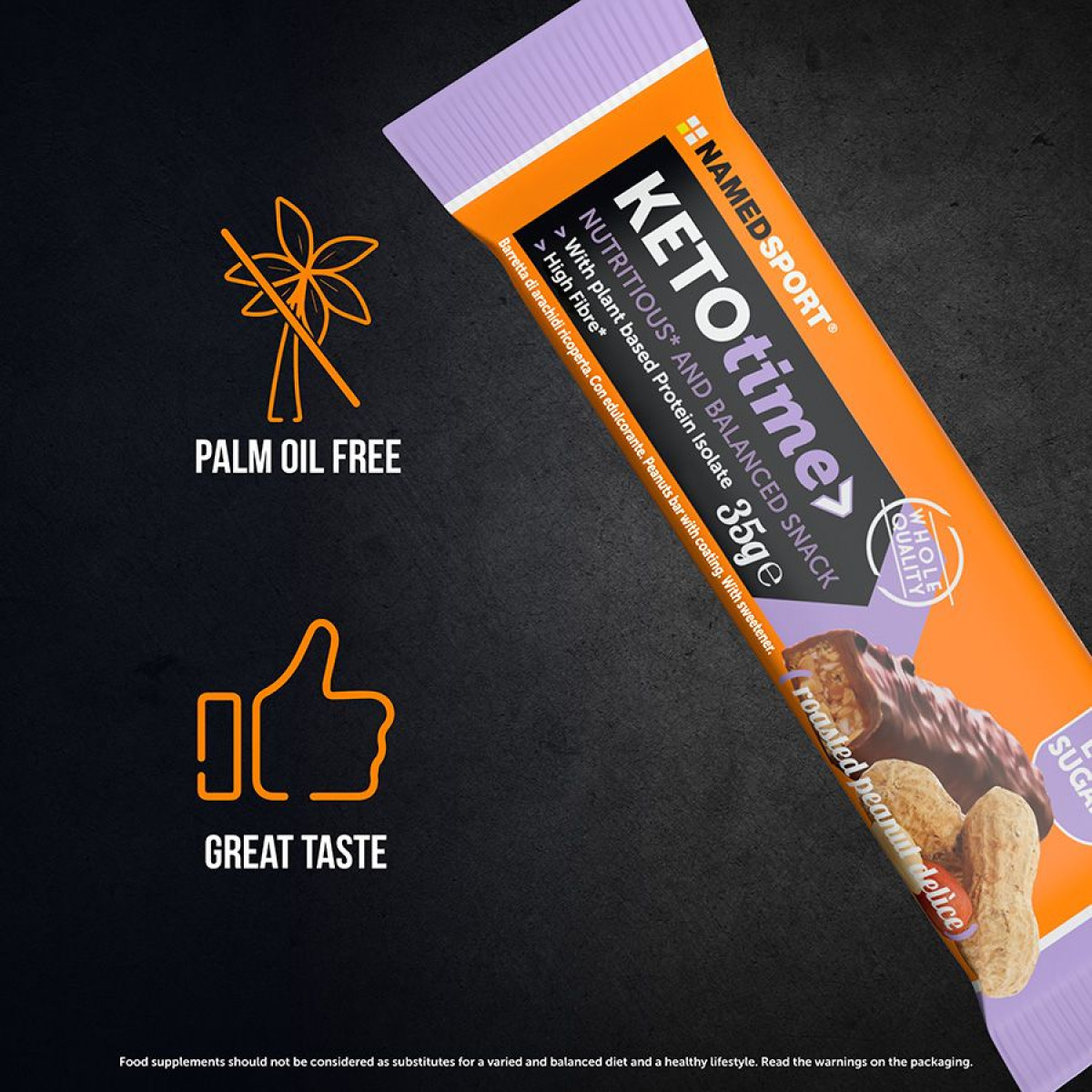 NamedSport KETOtime batonėlis | 35 g | Roasted Peanut Delice