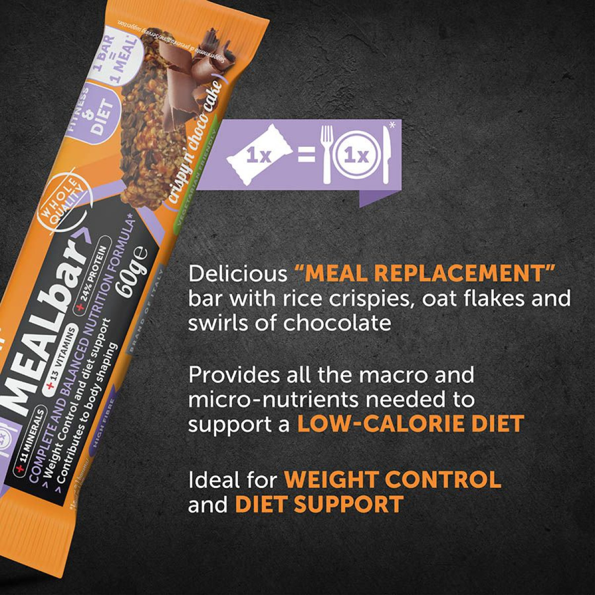 NamedSport MEALbar batonėlis | 60 g | Crispy n' Choco Cake