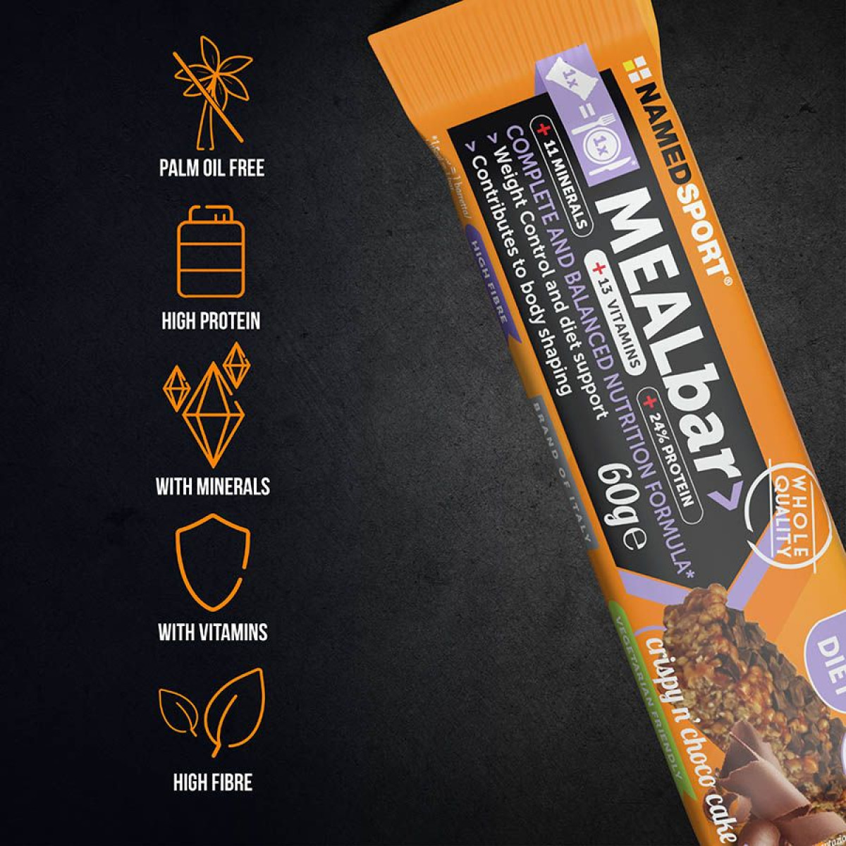 NamedSport MEALbar batonėlis | 60 g | Crispy n' Choco Cake