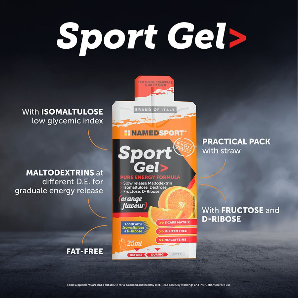NamedSport Sport energetinis gelis | 25 ml | Orange