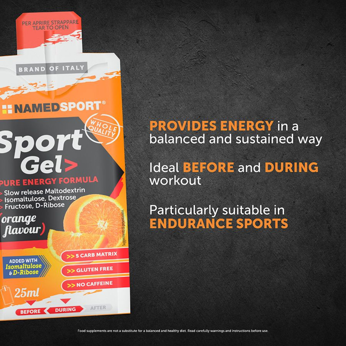 NamedSport Sport energetinis gelis | 25 ml | Orange