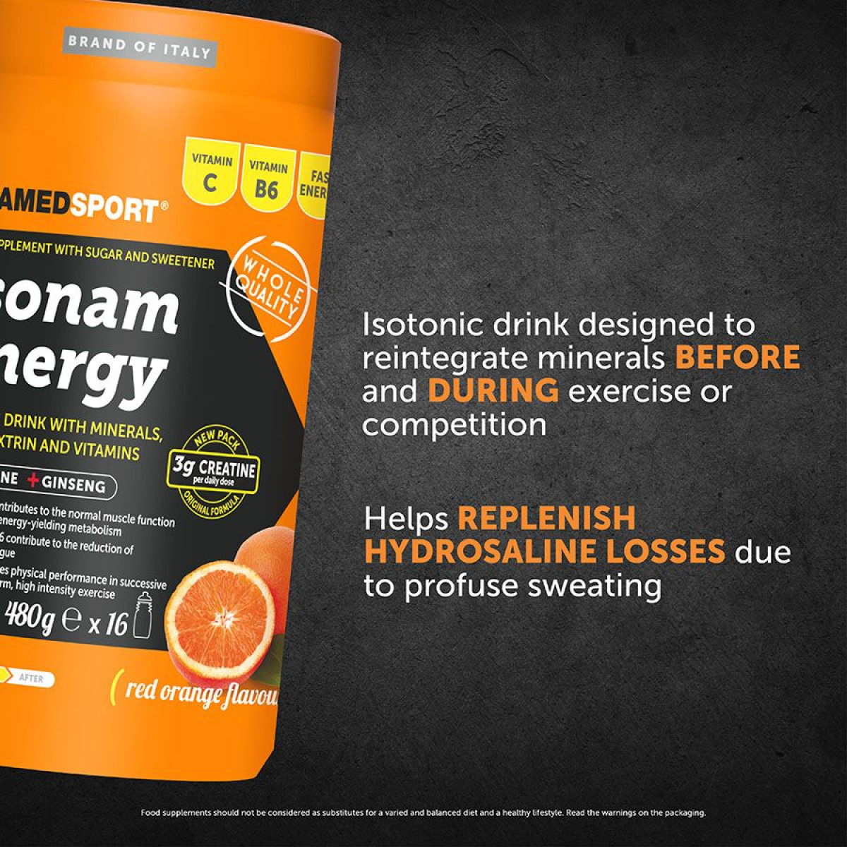 NemedSport Isonam Energy izotoninis gėrimas | 480 g | Orange