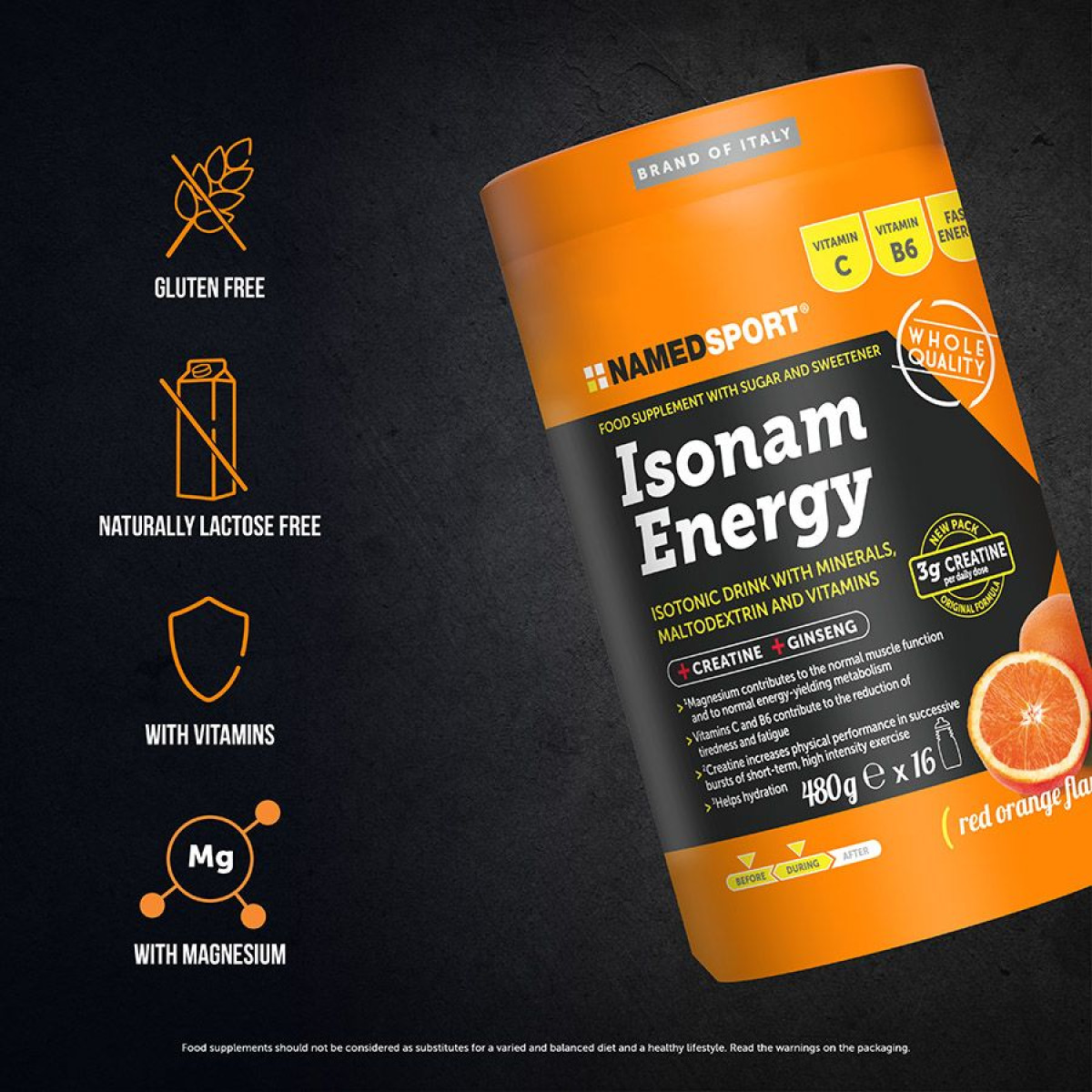 NemedSport Isonam Energy izotoninis gėrimas | 480 g | Orange