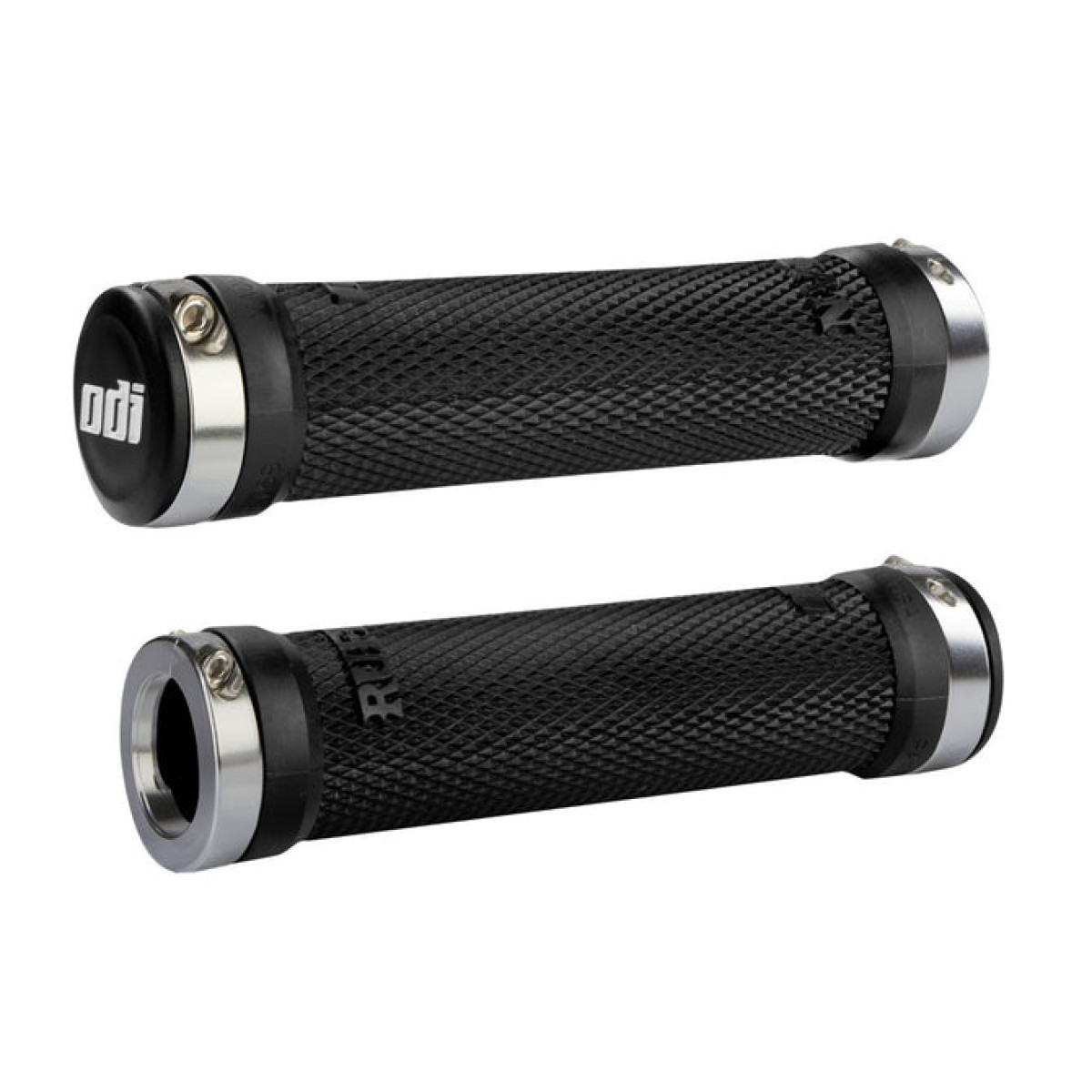 ODI Ruffian Lock-On Grips | Black - Silver ODI Ruffian Lock-On Grips | Black - Silver