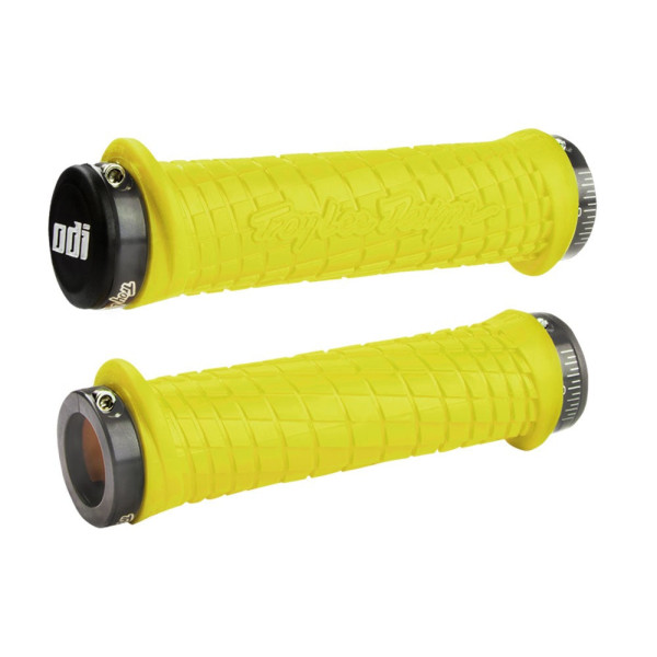 ODI Troy Lee Designs Lock-On Grips | Bright Yellow - Grey