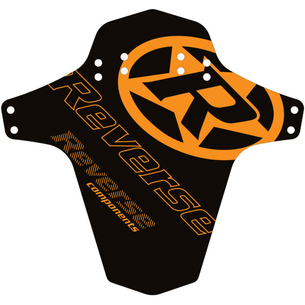 Reverse Logo Mudfender | Black - Fox Orange