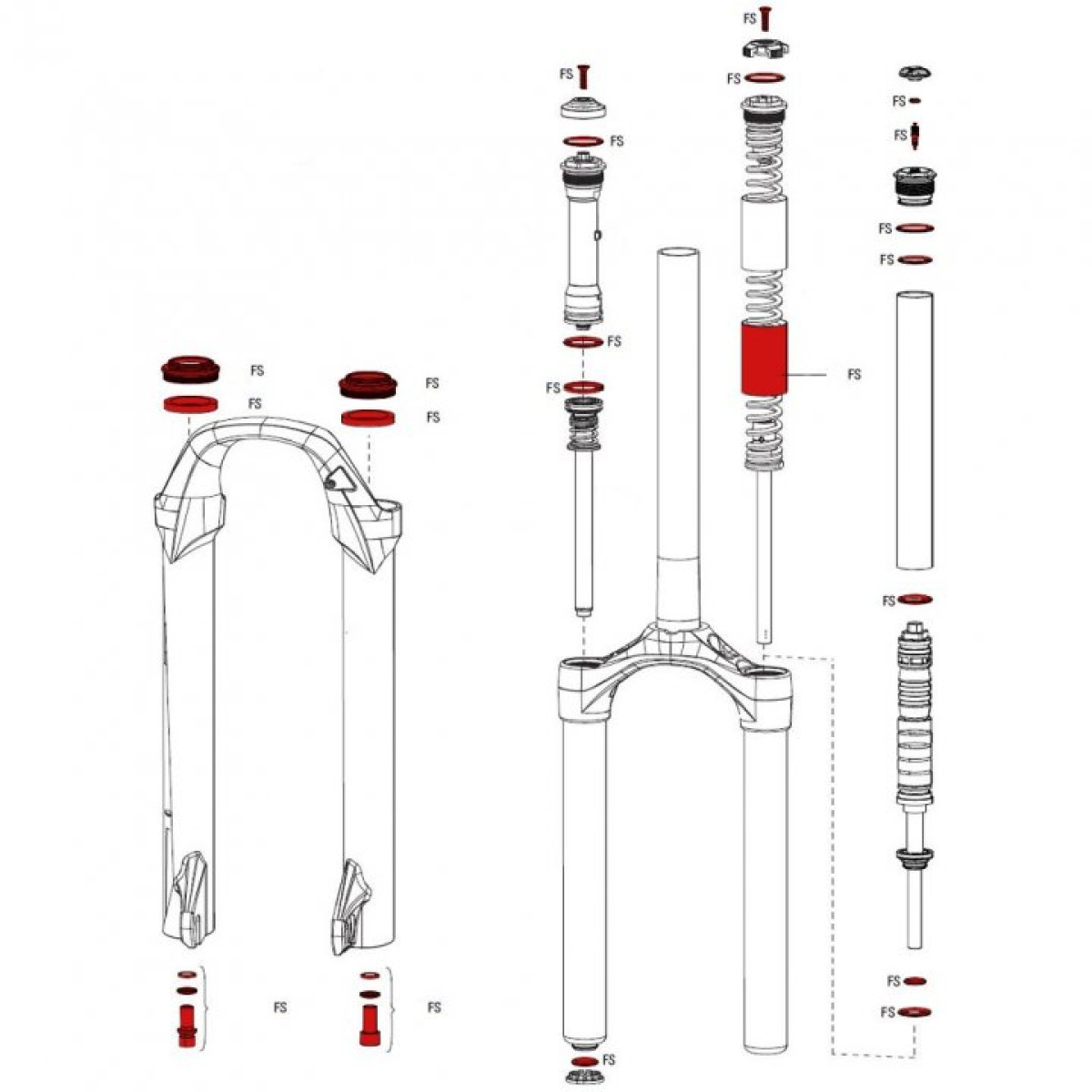 ROCKSHOX ロックショックス OneLoc Right above, Left below RL 30 ゴールド (2014-) 通販 