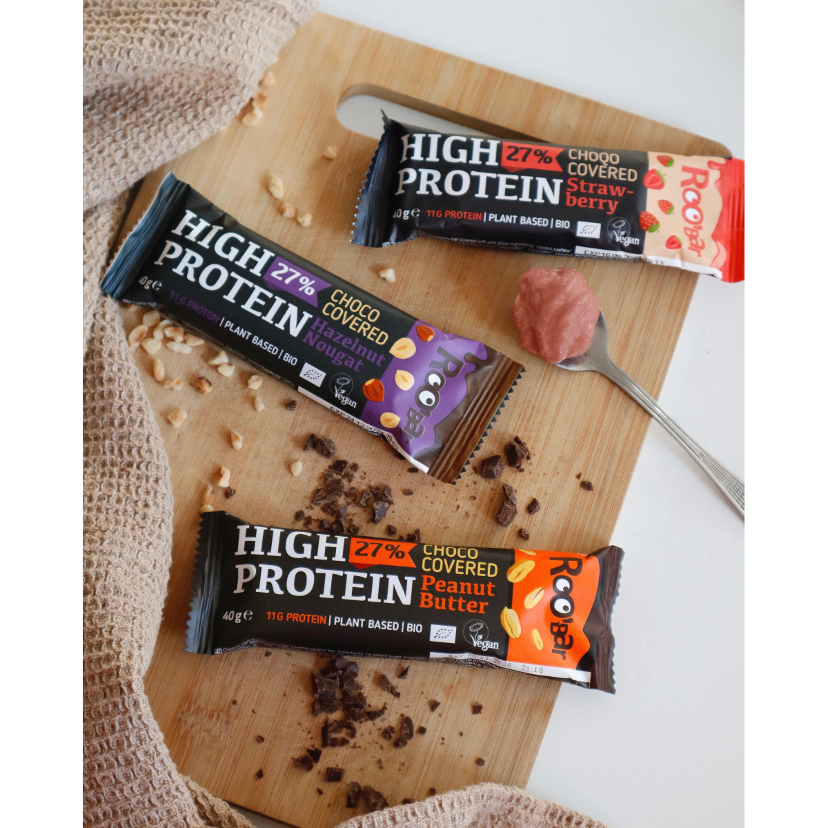 Roo'bar baltyminis batonėlis | 40 g | Choco & Peanut Butter