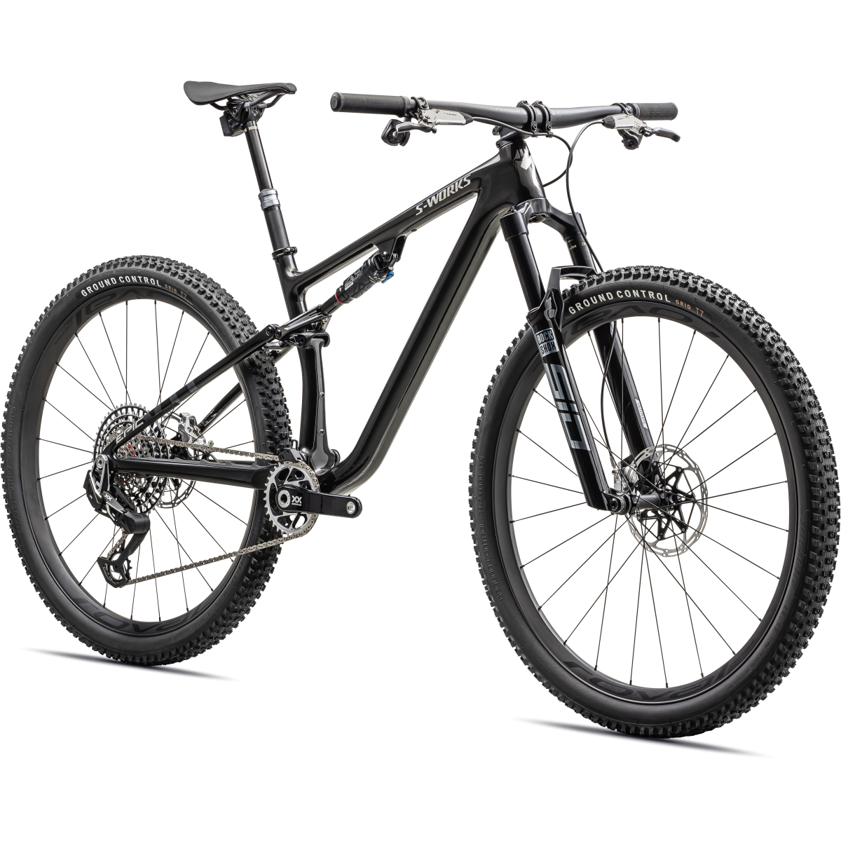S-Works Epic Evo LTD kalnų dviratis / Gloss Metallic Obsidian - Satin Brushed Chrome