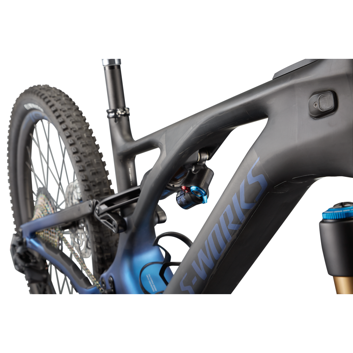 S-Works Turbo Levo elektrinis dviratis / Blue Ghost Gravity Fade - Black