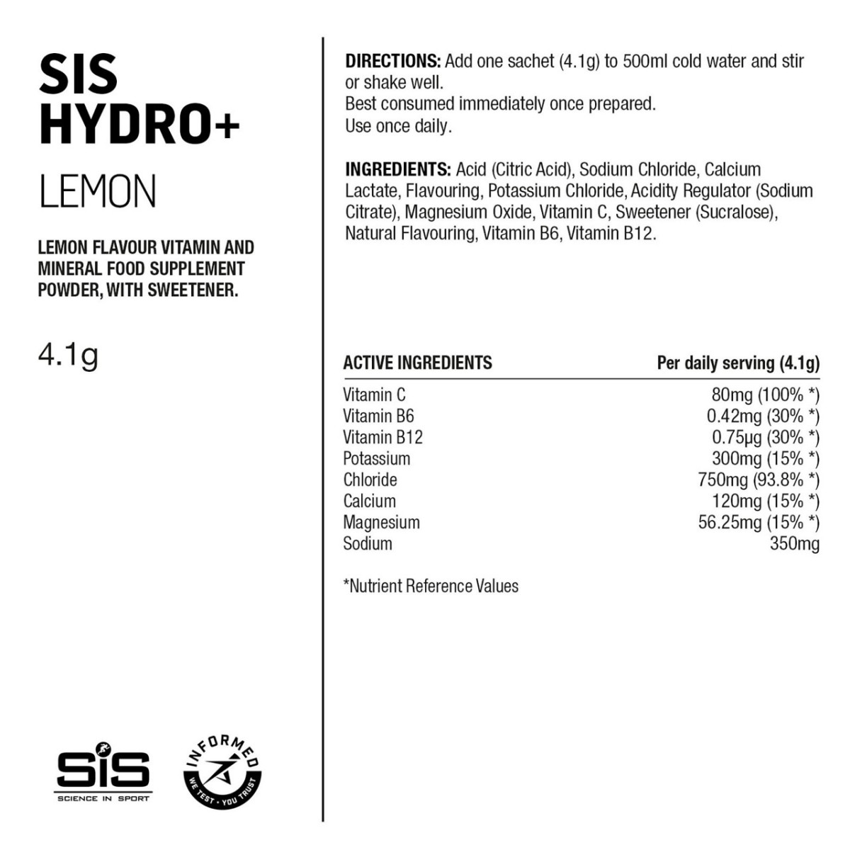 SIS GO Hydro+ elektrolitų gėrimas | 6 vnt | Lemon SIS GO Hydro+ elektrolitų gėrimas | 6 vnt | Lemon
