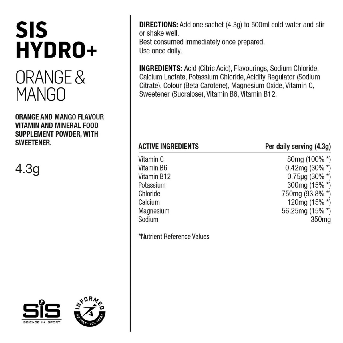 SIS GO Hydro+ elektrolitų gėrimas | 6 vnt | Orange Mango SIS GO Hydro+ elektrolitų gėrimas | 6 vnt | Orange Mango