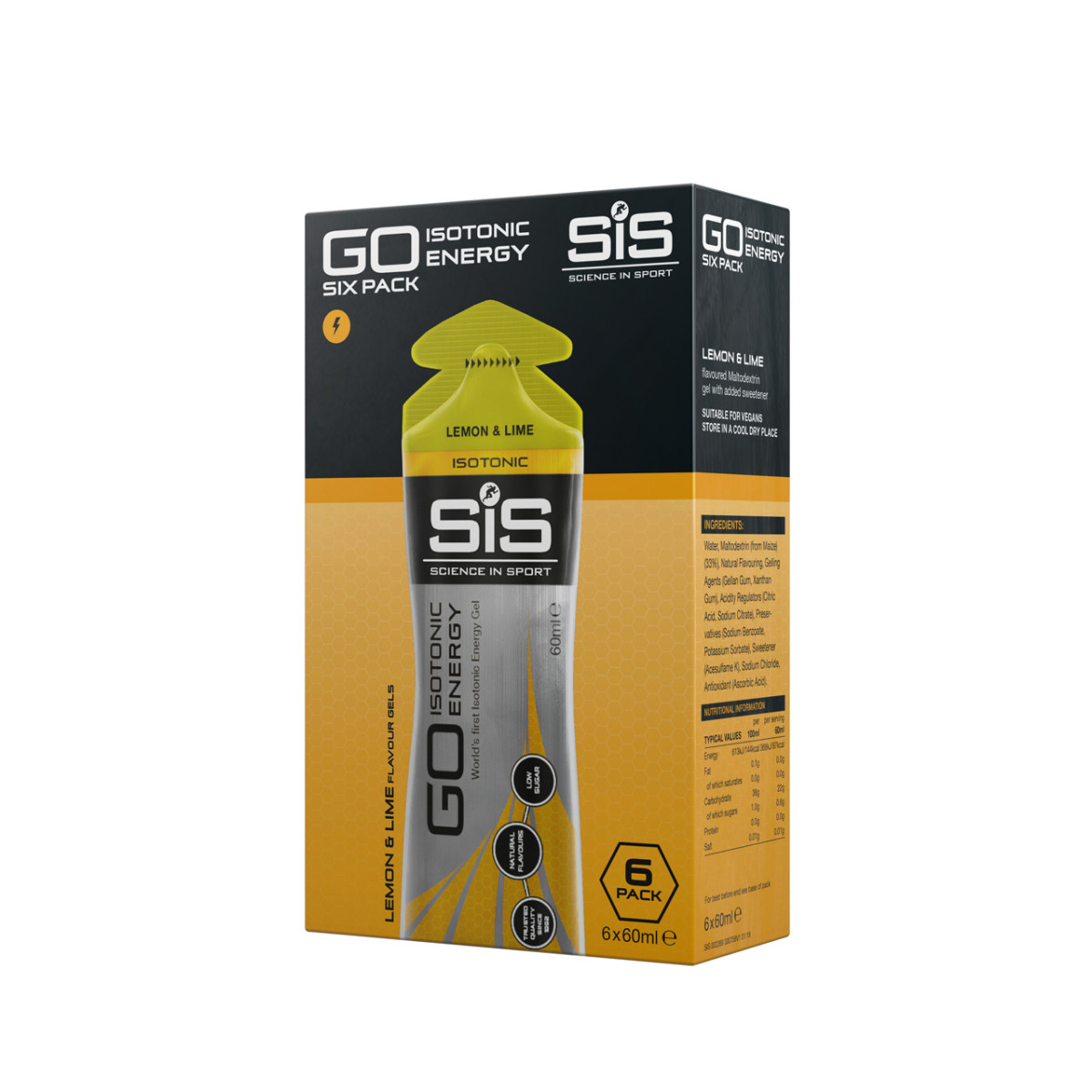 SIS Go Isotonic Energy Gel | 6x60ml | Lemon & Lime
