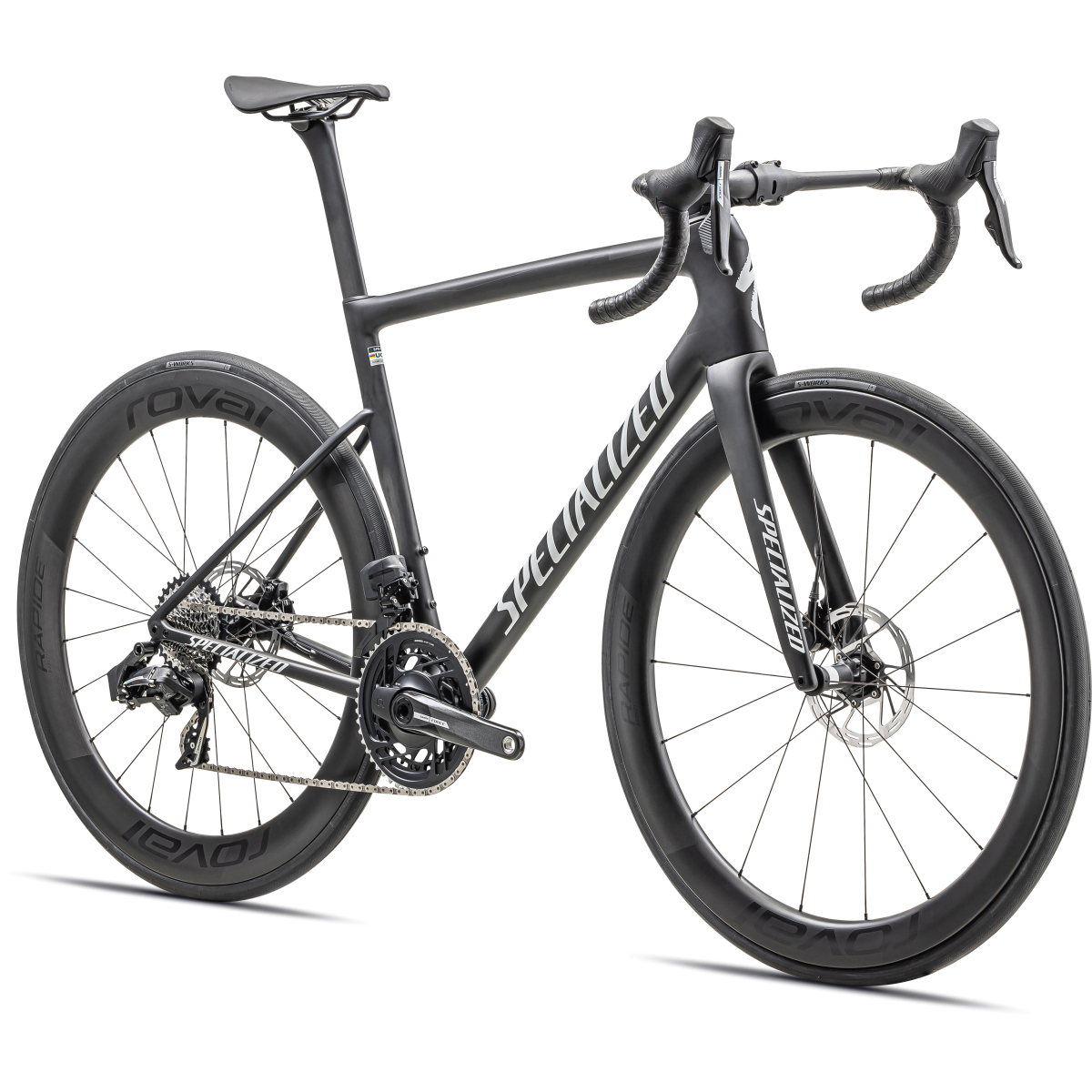 Specialized Tarmac SL8 Pro - SRAM Force eTap AXS plento dviratis / Satin Carbon - Metallic White Silver