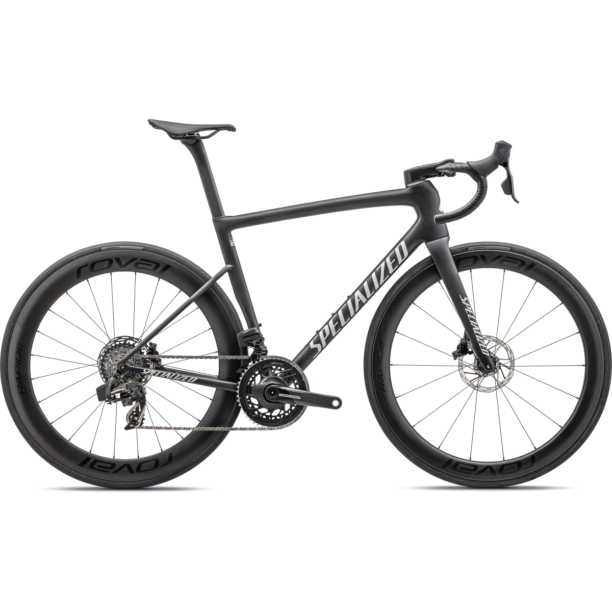 Specialized Tarmac SL8 Pro - SRAM Force eTap AXS plento dviratis / Satin Carbon - Metallic White Silver