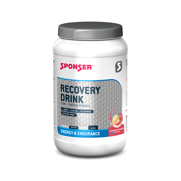 Sponser Recovery + Carbohydrates baltyminis gėrimas | 1200g | Strawberry-Banana