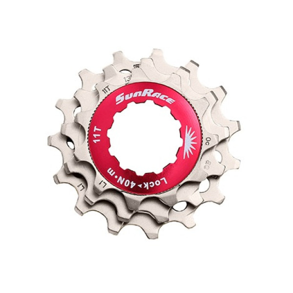 Sunrace SPCS10 B 10-speed Cassette Sprocket Accessories Lockring + Sprockets | 11-13-15T Silver