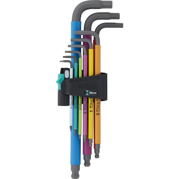 Wera 950/9 Hex-Plus Multicolour 1 L formos šešiakampių raktų rinkinys | 9 dalių
