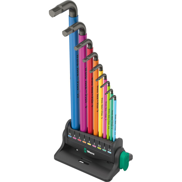 Wera 950/9 Hex-Plus Multicolour 3 L formos šešiakampių raktų rinkinys | 10 dalių