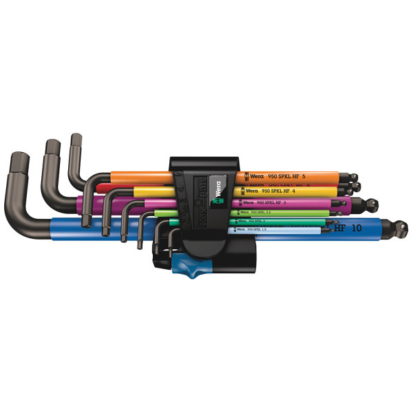 Wera 950/9 Hex-Plus Multicolour HF 1 šešiakampių raktų rinkinys | 9 dalių