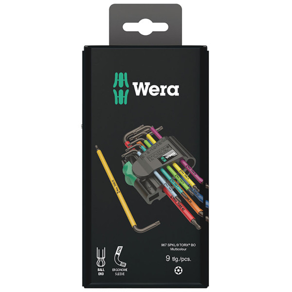 Wera 967/9 TX BO Multicolour 1 SB L formos raktų rinkinys | 9 dalių
