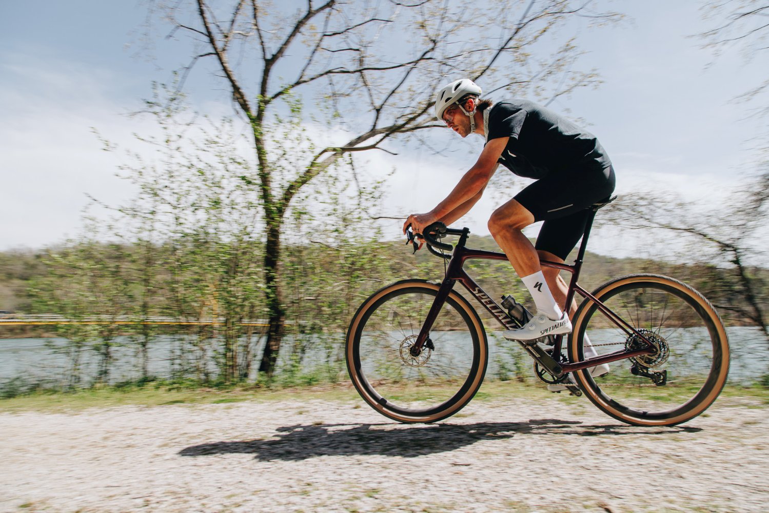 Man riding a gravel bike