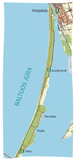 Smiltynė-Nida maršruto žemėlapis