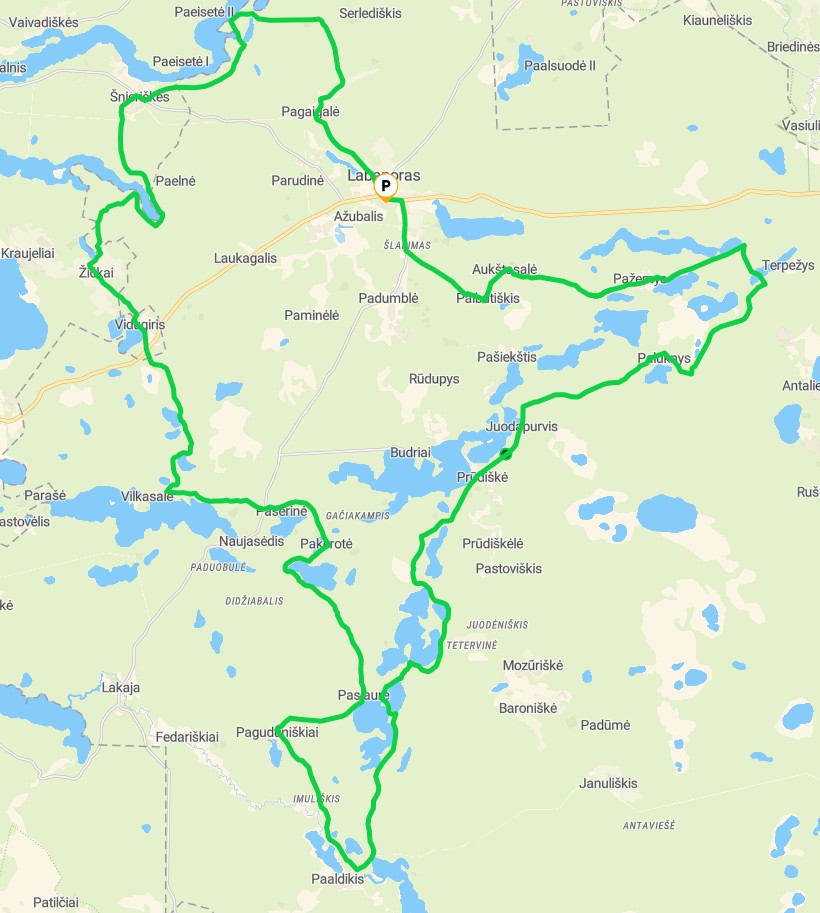 Labanoro regioninio parko maršruto žemėlapis