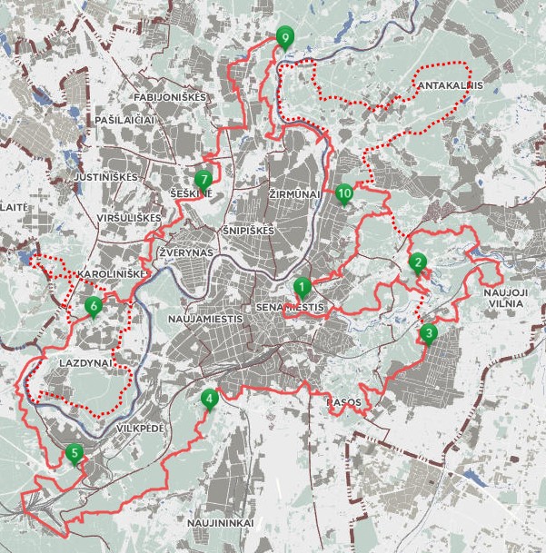 Tako aplink Vilnių žemėlapis