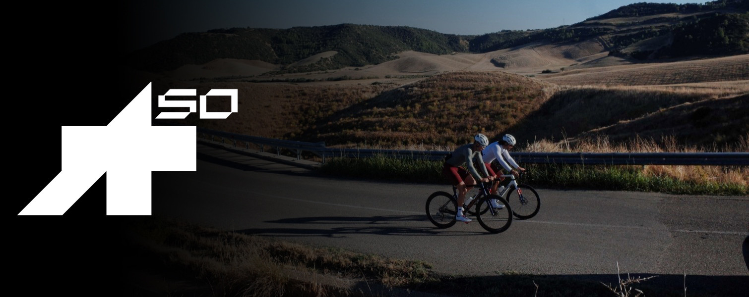Two men riding road bikes