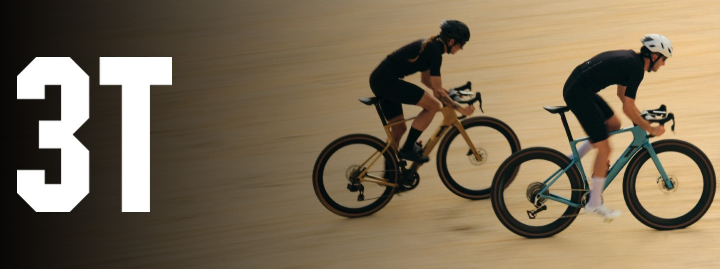 Man and woman riding gravel bikes