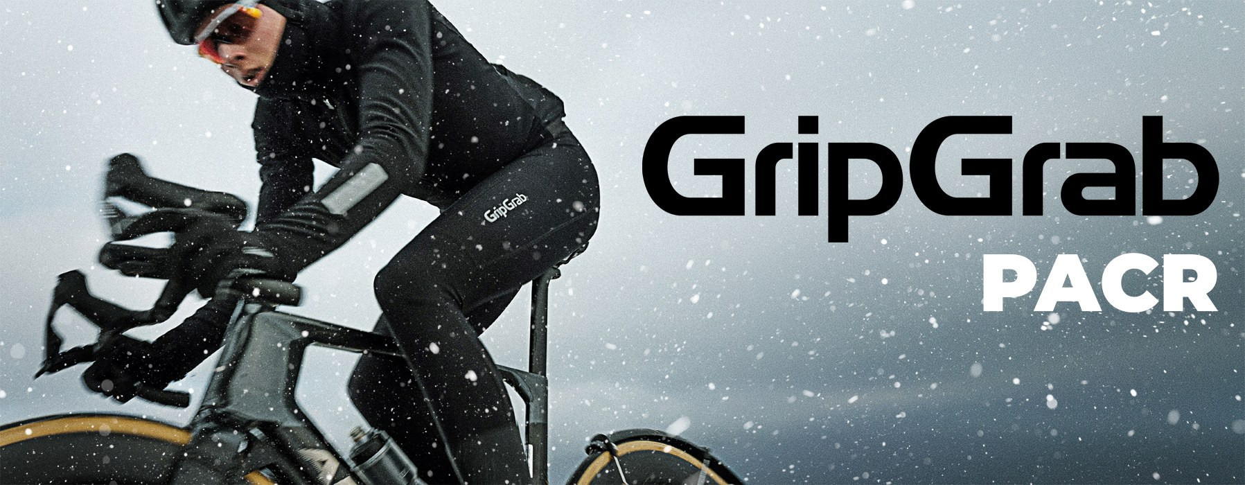 Cyclist riding in winter